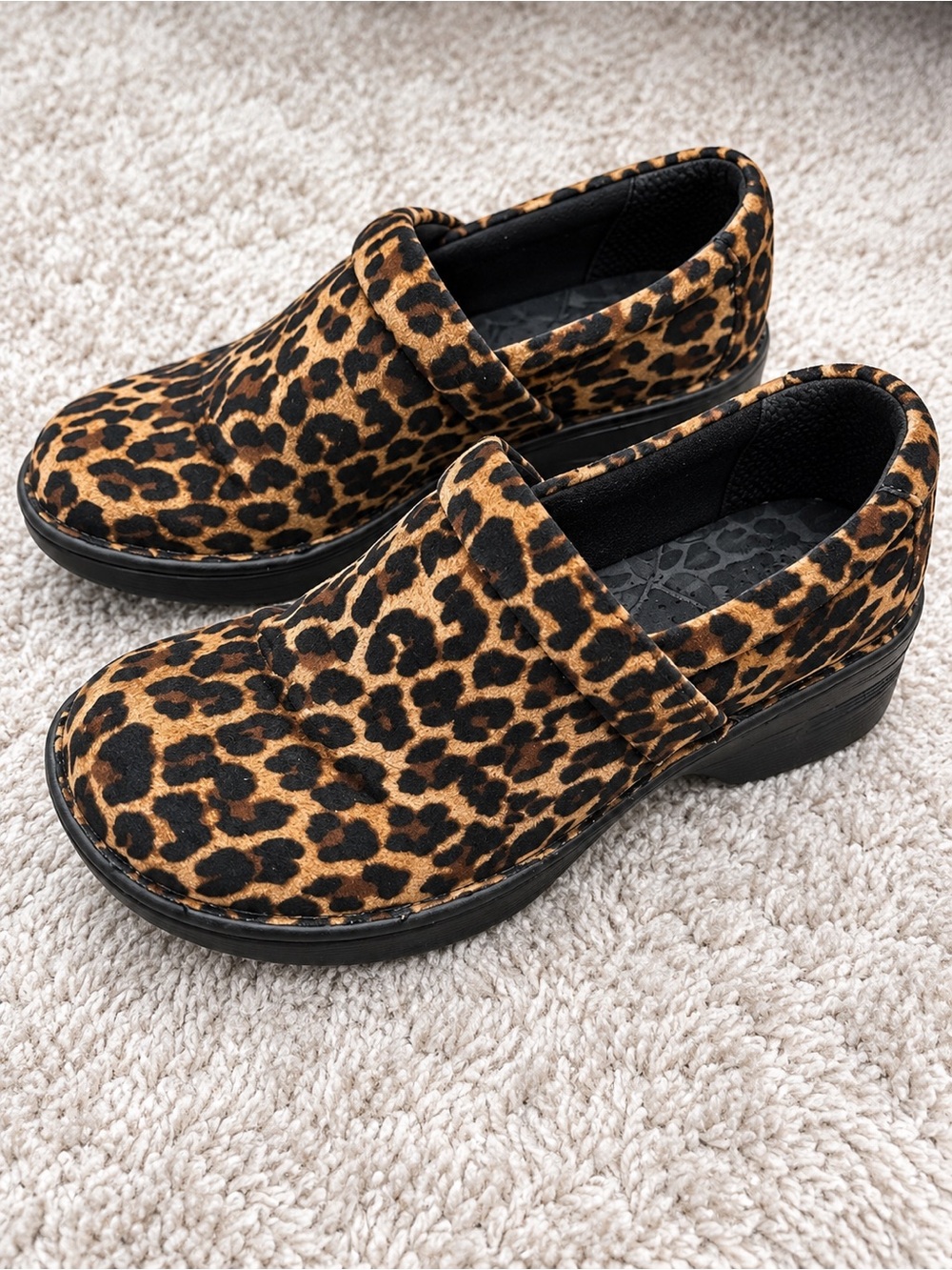 boc Leopard Print Slip-On Clog in Brown and Black